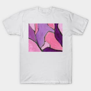 Purple Rose Pink Abstract Art T-Shirt